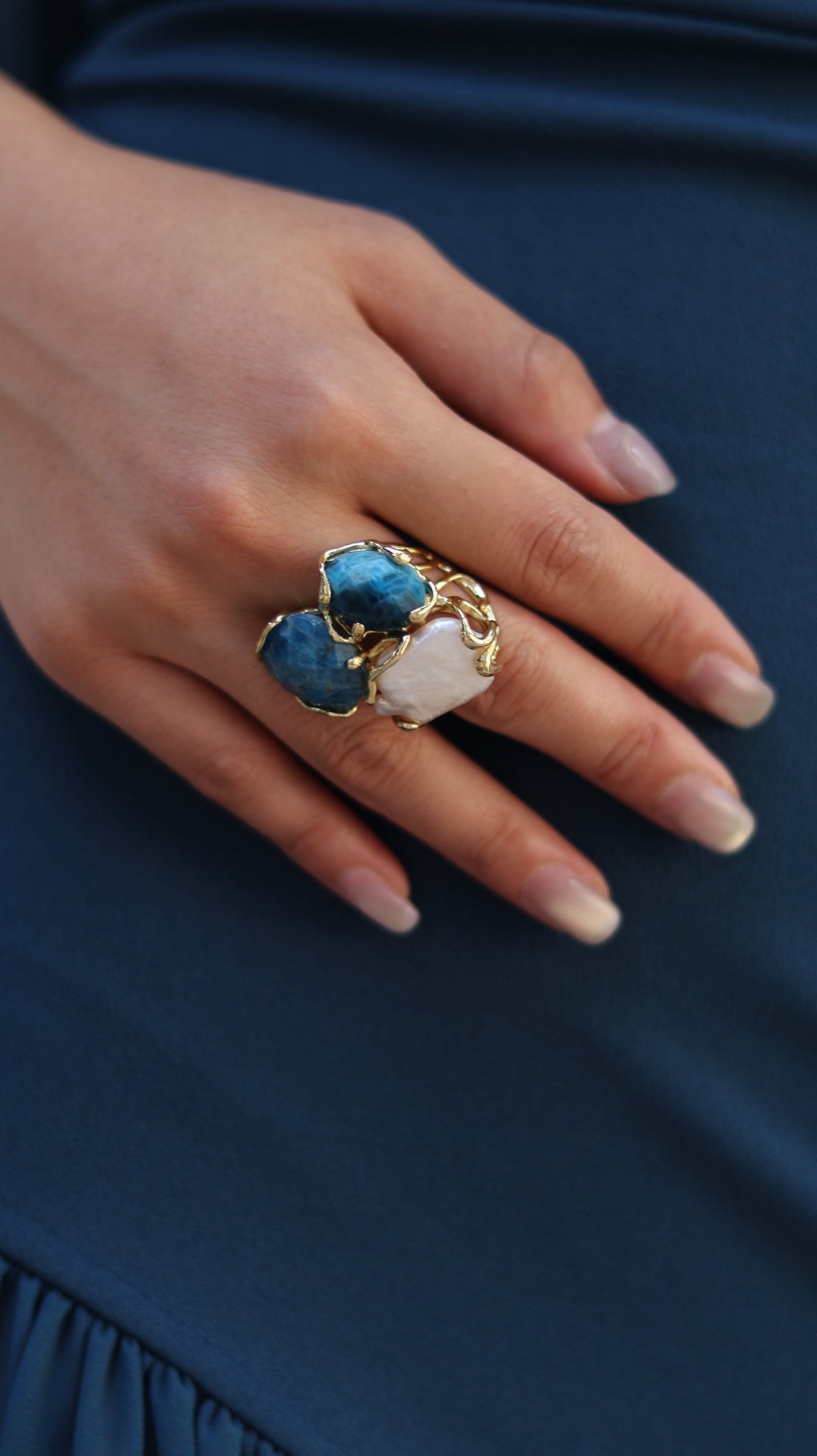 ANILLO ACERO CON PIEDRA NATURAL