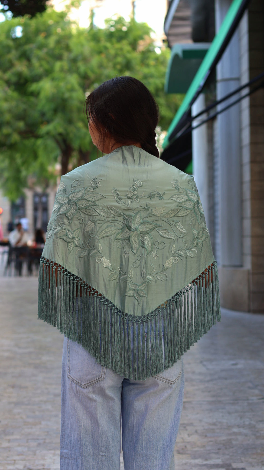 MANTÓN FLECO CORTO SEDA