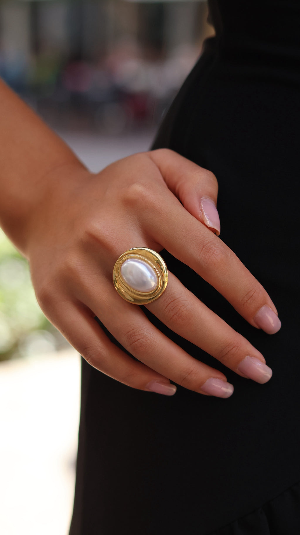 ANILLO ACERO PERLA