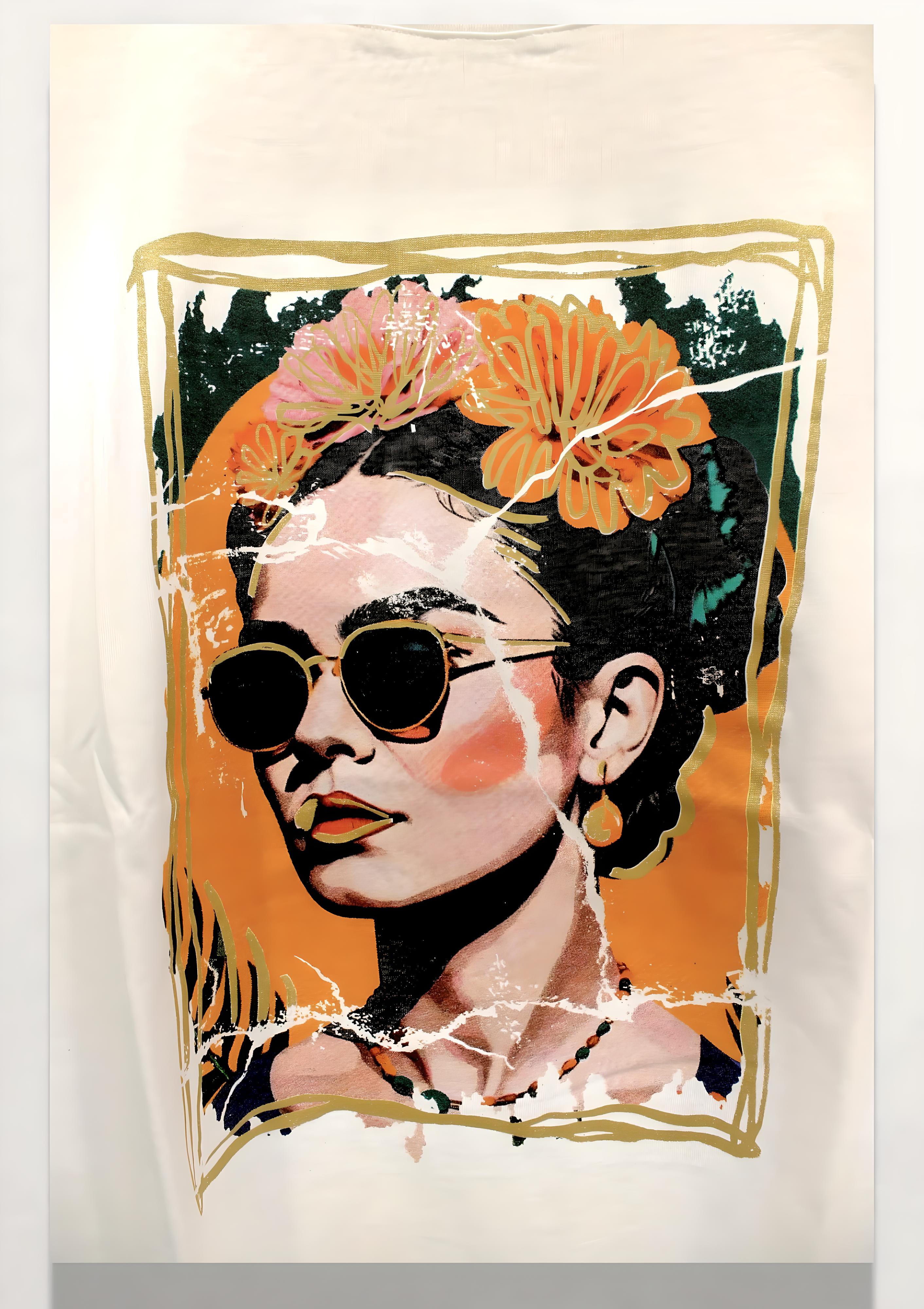 MUJER FLORES Y GAFAS