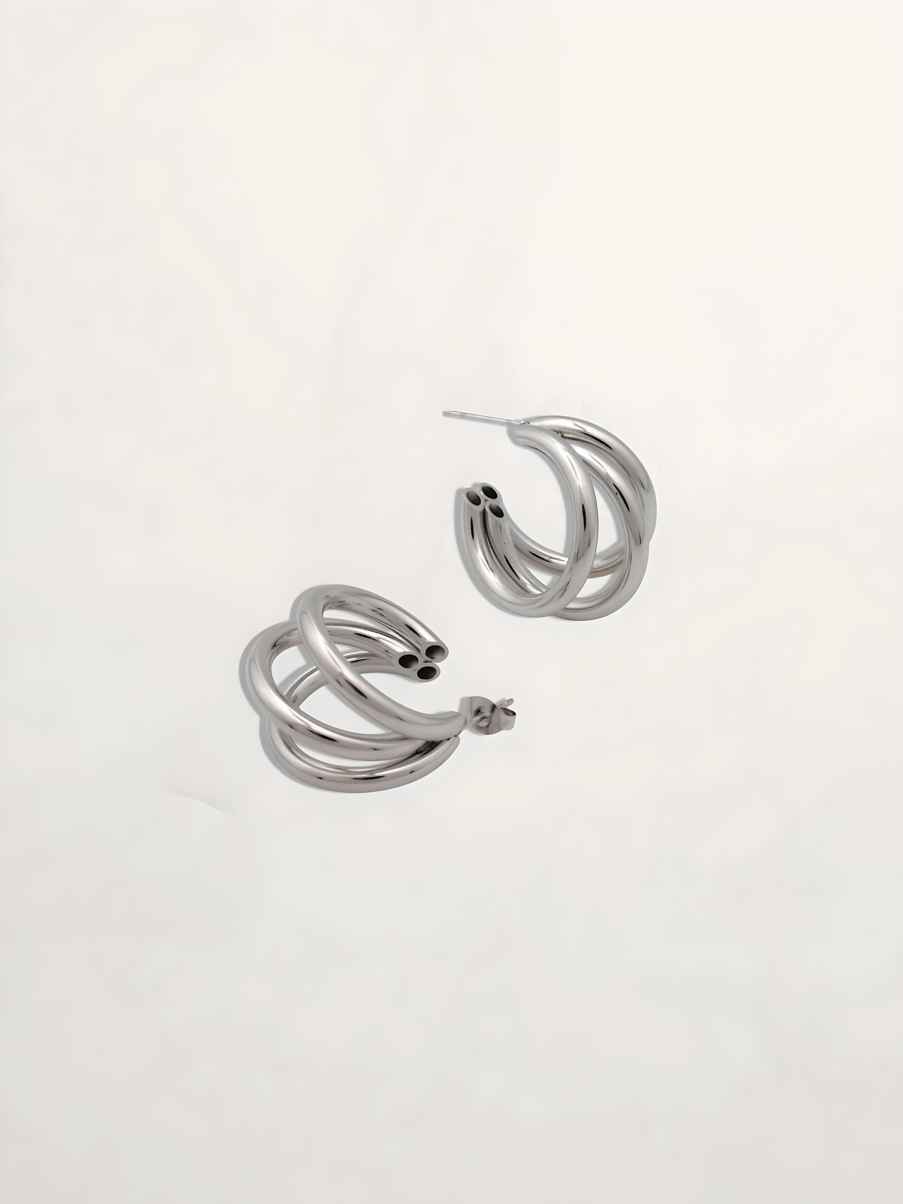 PENDIENTES ARO TRIPLE 23MM
