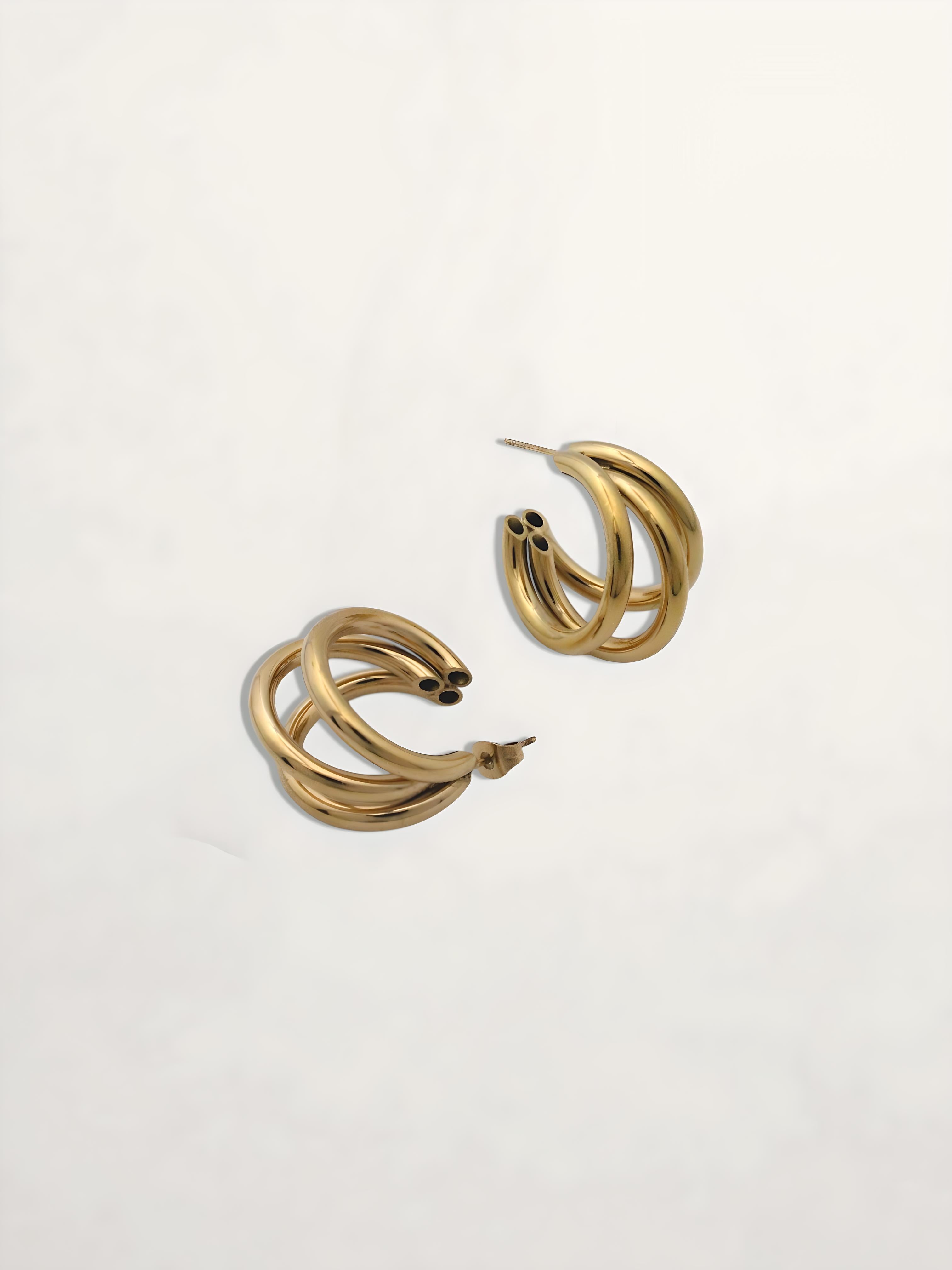 PENDIENTES ARO TRIPLE 23MM