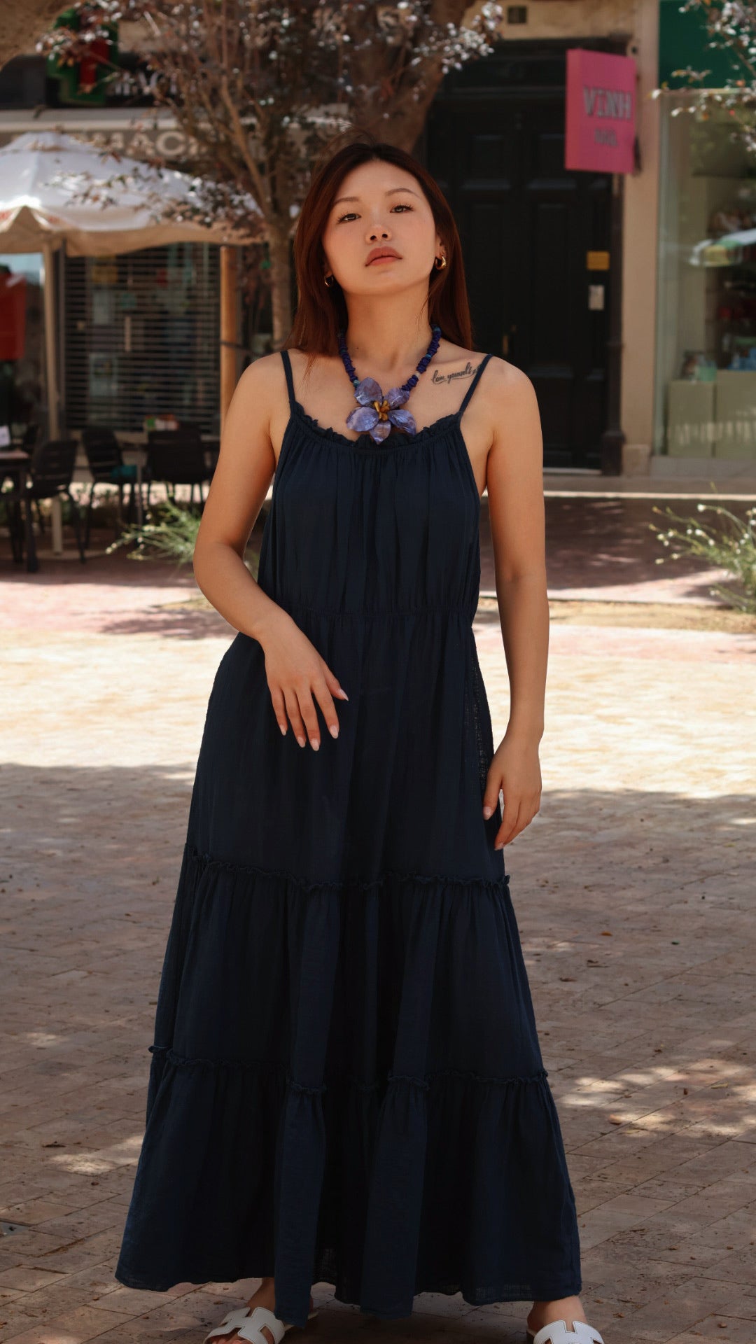 Vestido tirantes garza