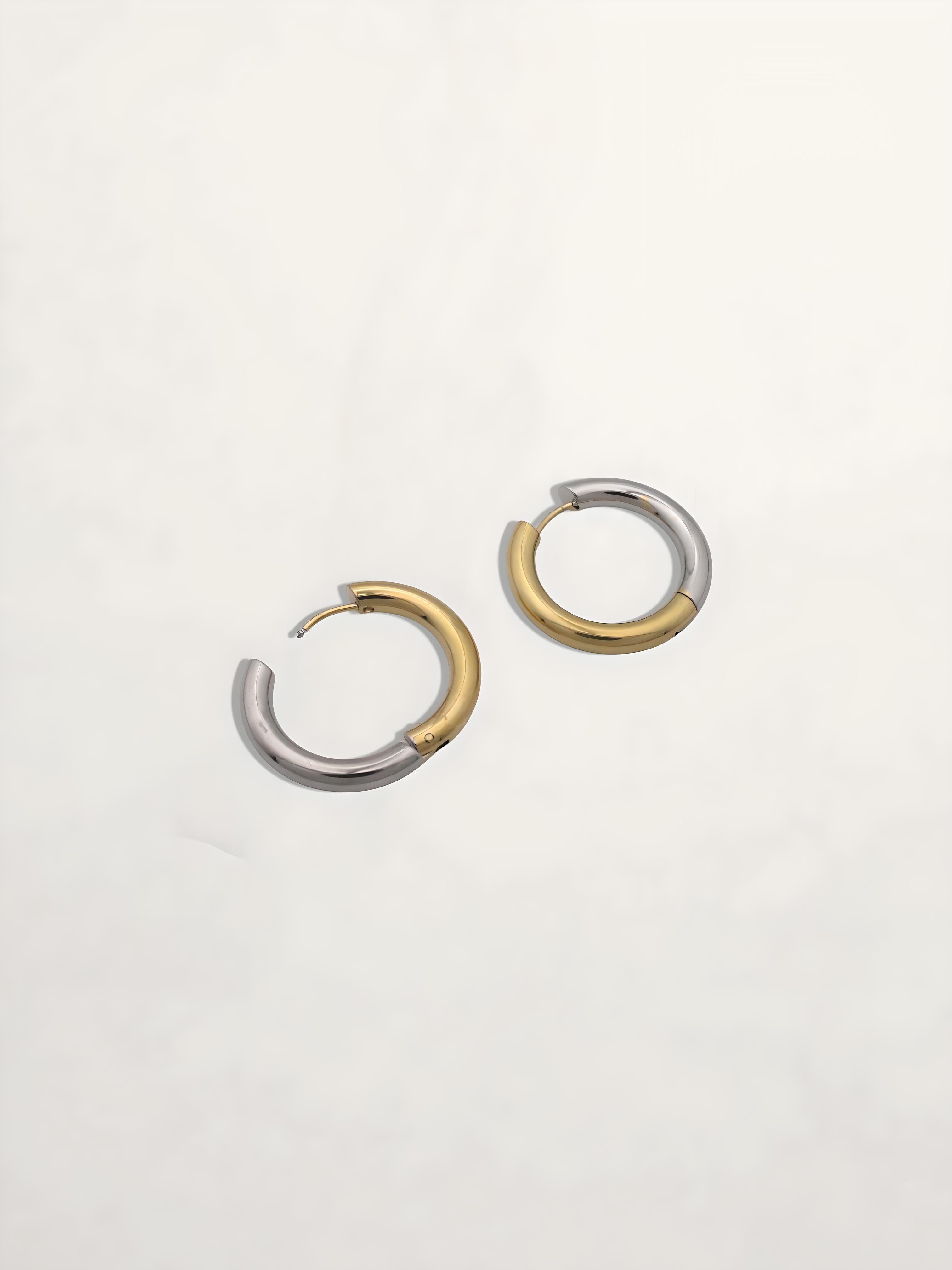 PENDIENTES ARO BICOLOR 18MM