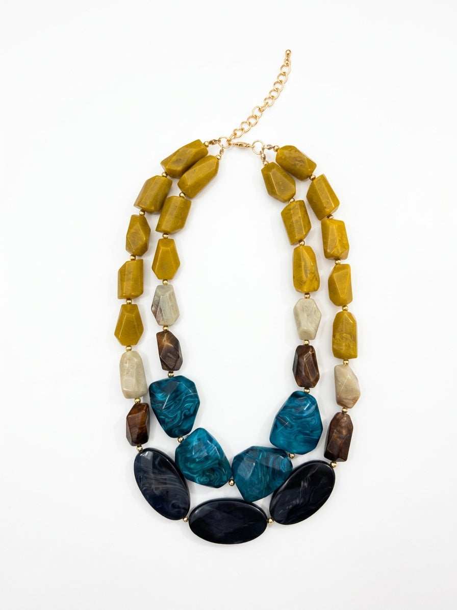 COLLAR PIEDRAS MARMOLADAS