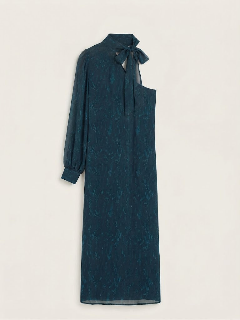 VESTIDO MONARCA ASIMETRICO