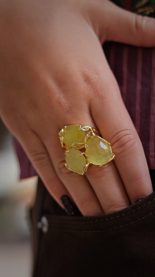 ANILLO ACERO CON PIEDRA NATURAL