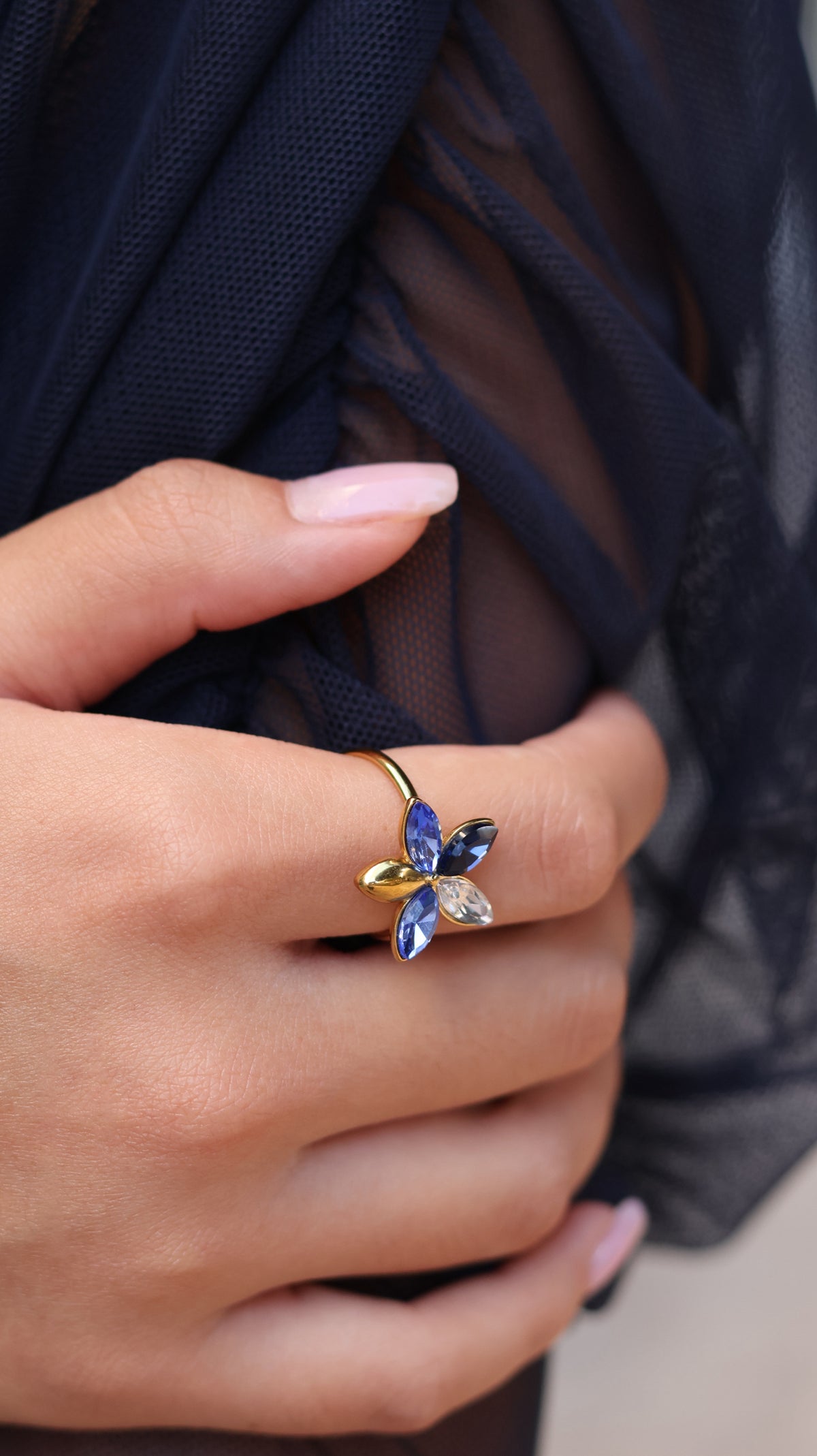 ANILLO FLOR AZUL