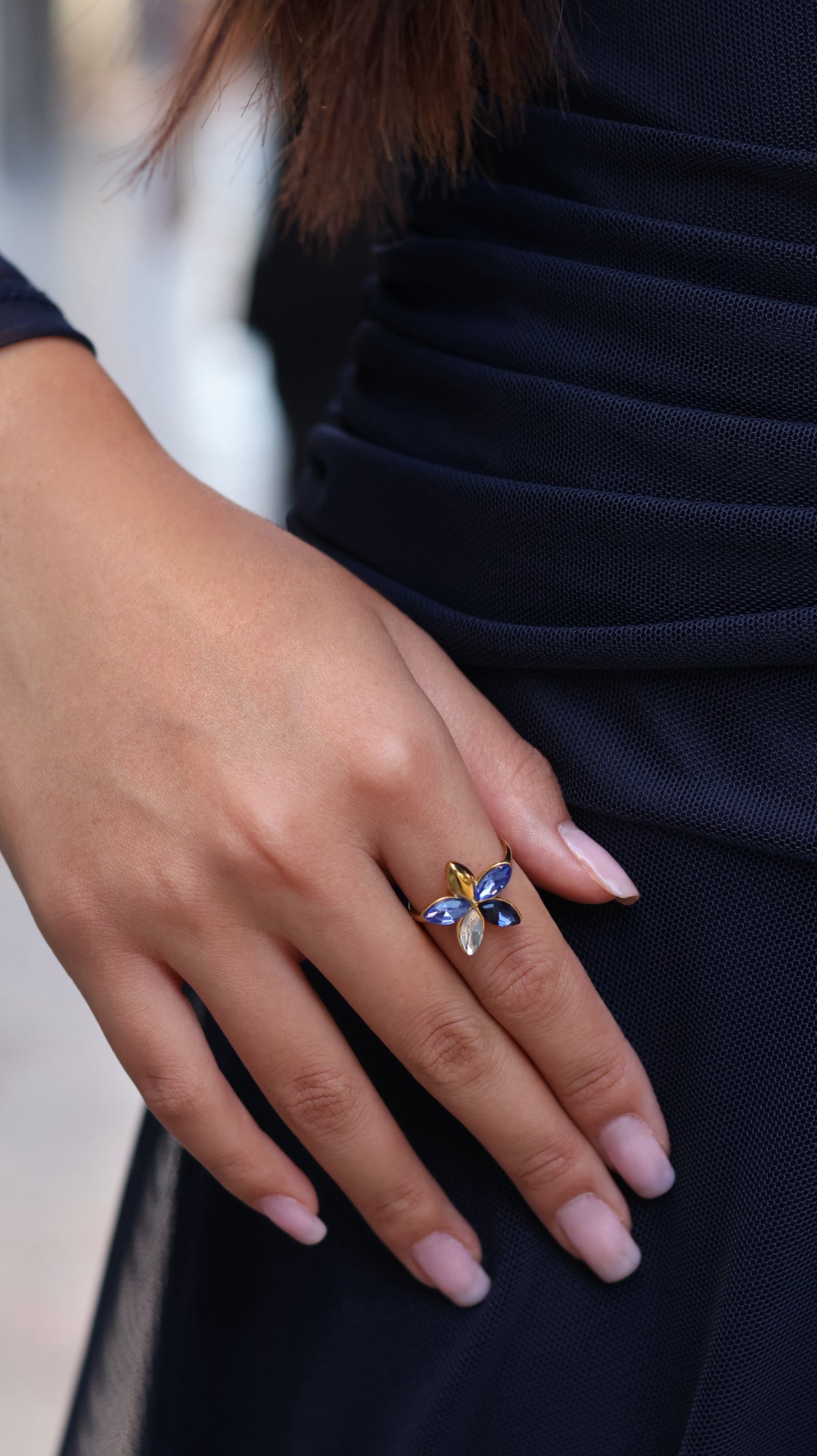 ANILLO FLOR AZUL