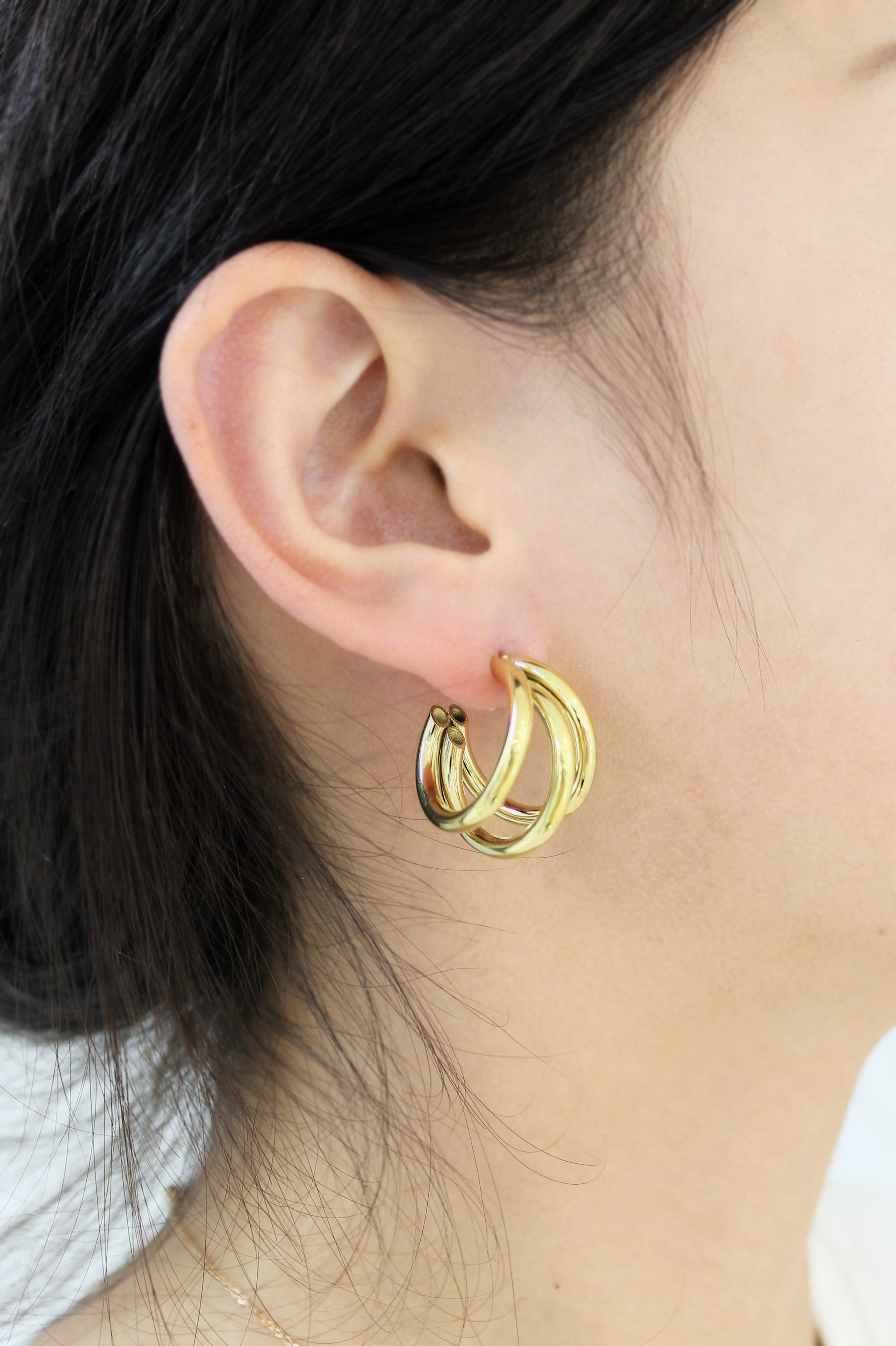 PENDIENTES ARO TRIPLE 23MM