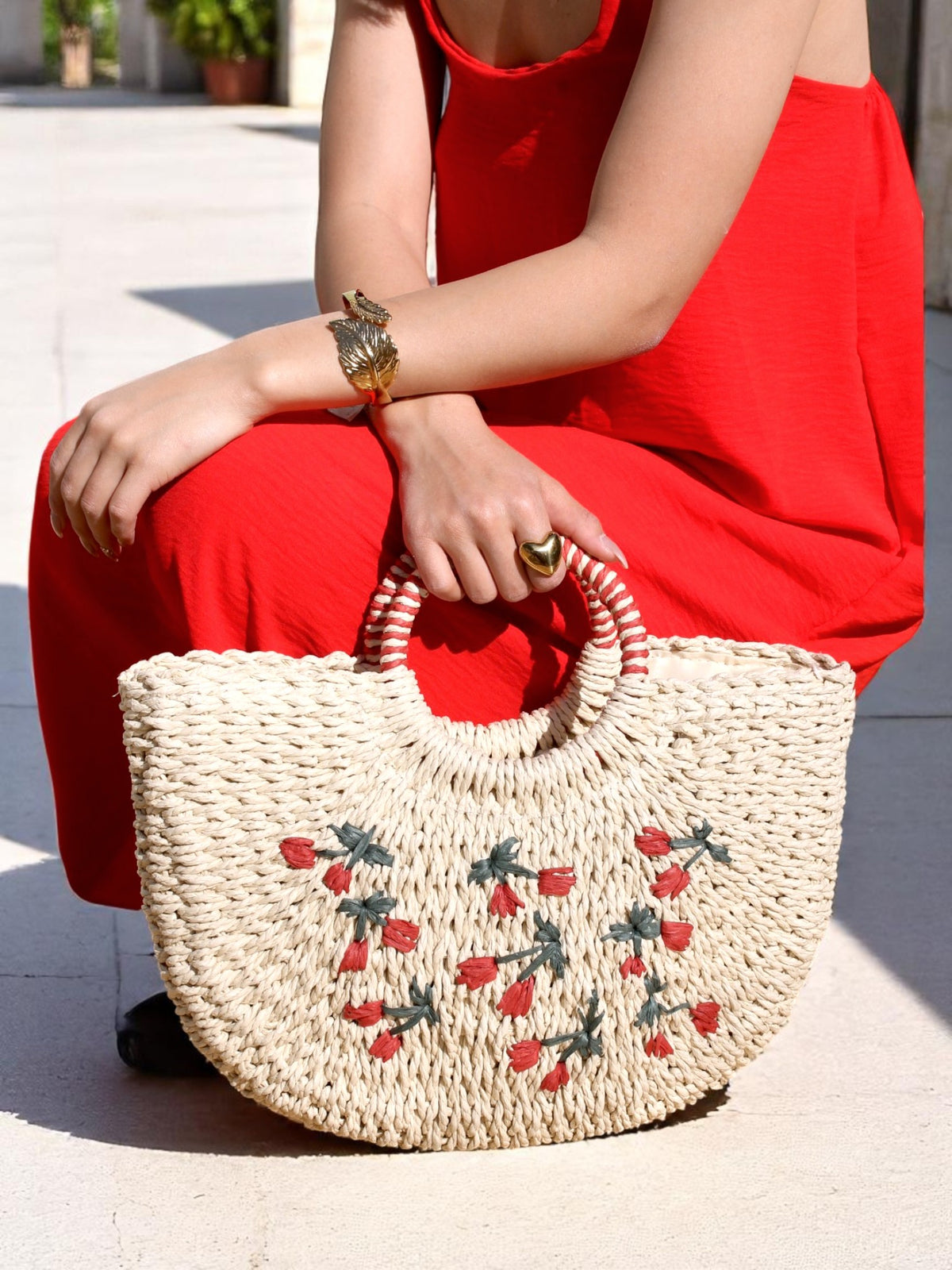 BOLSO RAFIA CEREZAS